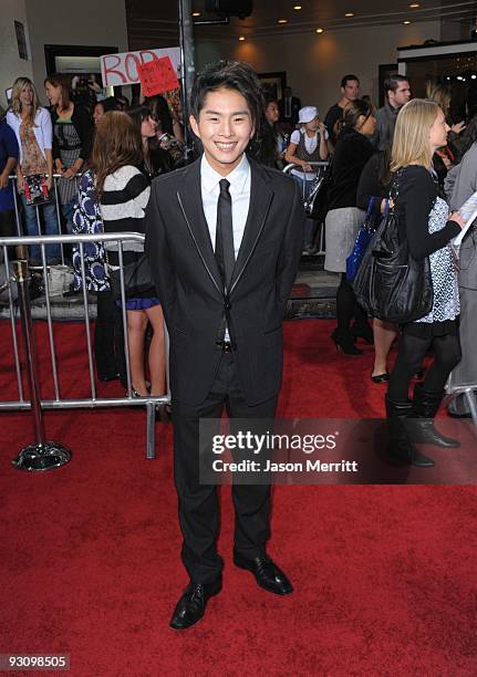Actor Justin Chon arrives at "The Twilight Saga: New Moon" premiere held at the Mann Village Theatre on November 16, 2009 in Westwood, California.