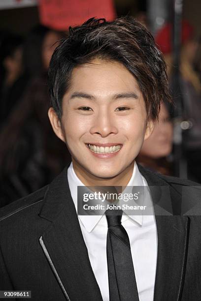 Actor Justin Chon arrives at "The Twilight Saga: New Moon" premiere held at the Mann Village Theatre on November 16, 2009 in Westwood, California.