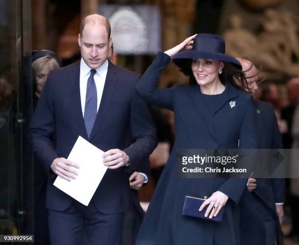 Catherine, Duchess of Cambridge and Prince William, Duke of Cambridge depart from the 2018 Commonwealth Day service at Westminster Abbey on March 12,...