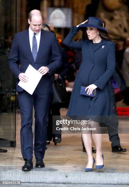 Catherine, Duchess of Cambridge and Prince William, Duke of Cambridge depart from the 2018 Commonwealth Day service at Westminster Abbey on March 12,...