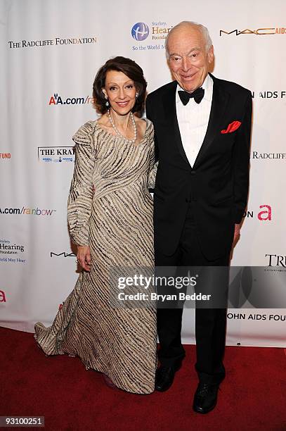 Senior Corporate Vice President of the Estee Lauder Companies Evelyn Lauder and Chairman of the Board of Estee Lauder Companies Leonard Lauder attend...