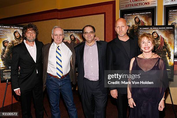 Producer Steve Schwartz, writer Cormac McCarthy, producer Bob Weinstein, director John Hillcoat and producer Paula Mae Schwartz attend the New York...