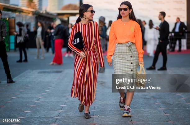 Guests seen during Tel Aviv Fashion Week on March 12, 2018 in Tel Aviv, Israel.