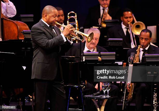 Wynton Marsalis performs at the 2009 Jazz at Lincoln Center Fall Gala: A Celebration of the Music of Frank Sinatra at the Frederick P. Rose Hall at...