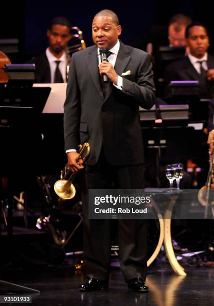 Wynton Marsalis performs at the 2009 Jazz at Lincoln Center Fall Gala: A Celebration of the Music of Frank Sinatra at the Frederick P. Rose Hall at...