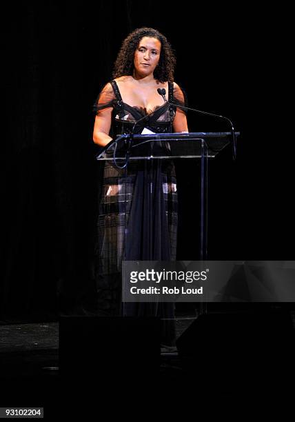 Patricia Blanchet, widow of television journalist Ed Bradley, honors Albert Murray with the 2009 Ed Bradley Leadership Award at the 2009 Jazz at...