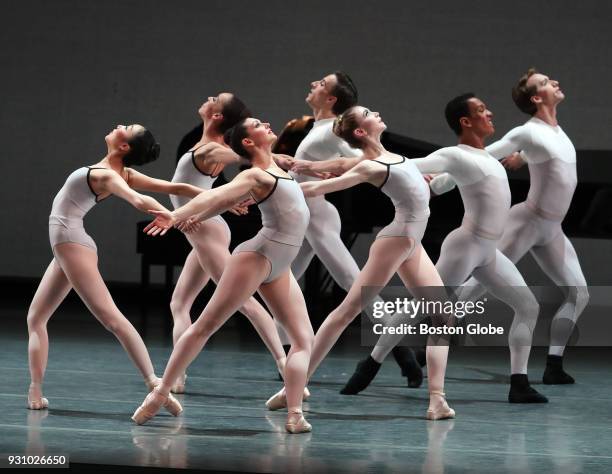The Boston Ballet performs choreographer Justin Peck's "In Creases" during the opening night of "Parts In Suite," Boston Ballets first program of...