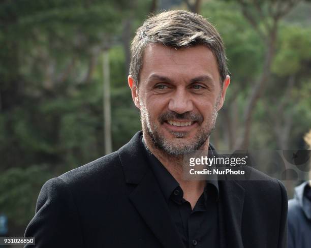 Milan's former player Paolo Maldini during the ceremony Walk of Fame in Rome, Italy, on 12 March 2018. The Walk of Fame is enriched with 5 more...