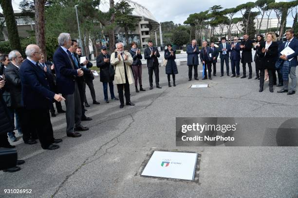 The president of the Italian Olympic Committee , Giovanni Malago arrives for the ceremony Walk of Fame in Rome, Italy, on 12 March 2018. The Walk of...