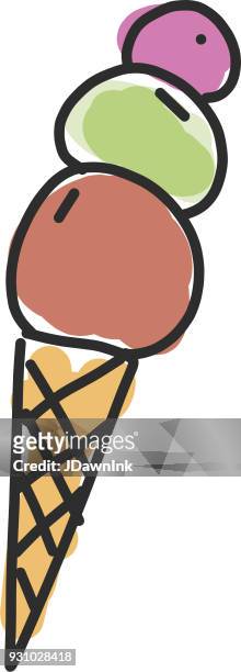 Hand Drawn Ice Cream Cone Dessert High-Res Vector Graphic - Getty Images