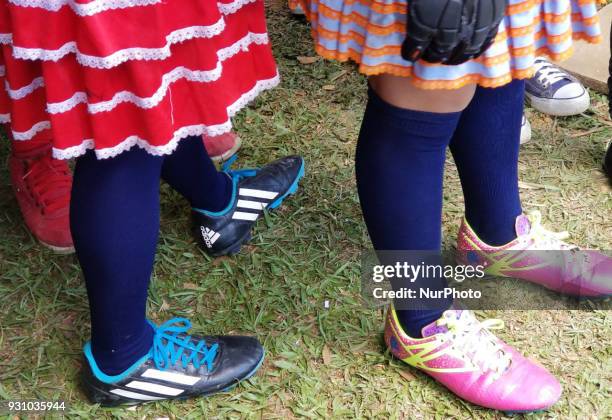 Zapatista women are seen during activities in which they celebrate the birth of the Caracoles and the Zapatista Good Government Meeting, as a...