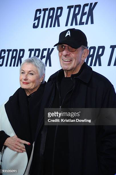 Leonard Nimoy and wife Susan Bay arrive for Paramount Home Entertainment's "Star Trek" DVD Release Party at the Griffith Observatory on November 16,...