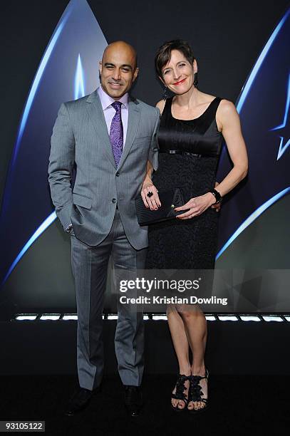 Faran Tahir and wife Marie arrive for Paramount Home Entertainment's "Star Trek" DVD Release Party at the Griffith Observatory on November 16, 2009...