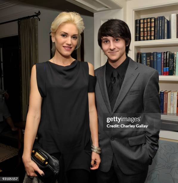 Singer Gwen Stefani and actor Mitchel Musso attend a party celebrating the release of the 'A Very Special Christmas 7' album at private residence on...