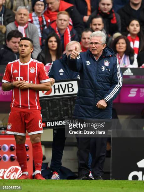 Bayern Munich head coach Jupp Heynckes is seen during the Bundesliga match between FC Bayern Muenchen and Hamburger SV at Allianz Arena on March 10,...