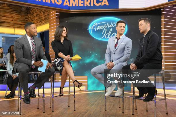 Justin Guarini and Scotty McCreery of "American Idol" are guests on "Good Morning America," Monday, March 12 airing on the Walt Disney Television via...