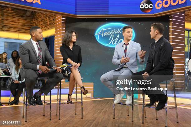 Justin Guarini and Scotty McCreery of "American Idol" are guests on "Good Morning America," Monday, March 12 airing on the Walt Disney Television via...