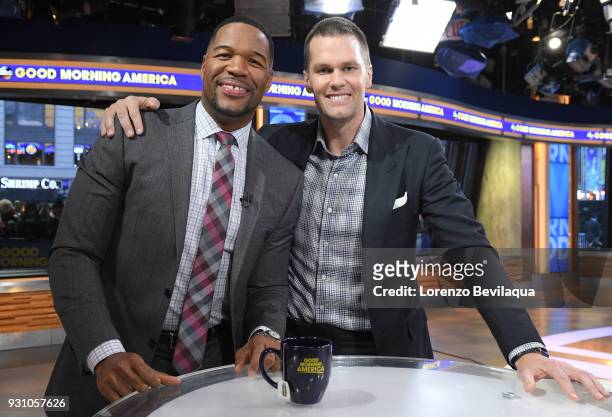 Tom Brady of the New England Patriots is a guest on "Good Morning America," Monday, March 12 airing on the Walt Disney Television via Getty Images...