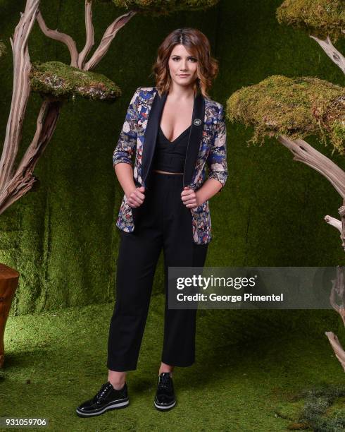 Elise Bauman poses in the 2018 Canadian Screen Awards Broadcast Gala - Portrait Studio at Sony Centre for the Performing Arts on March 11, 2018 in...