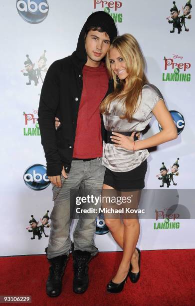 Actor Cody Longo and actress Cassie Scerbo attend the Los Angeles Premiere of Disney's "Prep & Landing" at the El Capitan Theatre on November 16,...