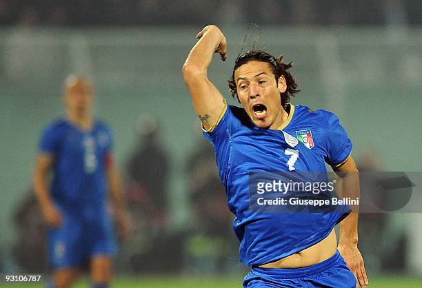 Mauro German Camoranesi of Italy in action during the International Friendly Match between Italy and Holland at Adriatico Stadium on November 14,...