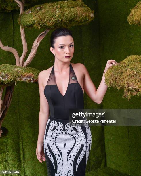 Natasha Negovanlis poses in the 2018 Canadian Screen Awards Broadcast Gala - Portrait Studio at Sony Centre for the Performing Arts on March 11, 2018...