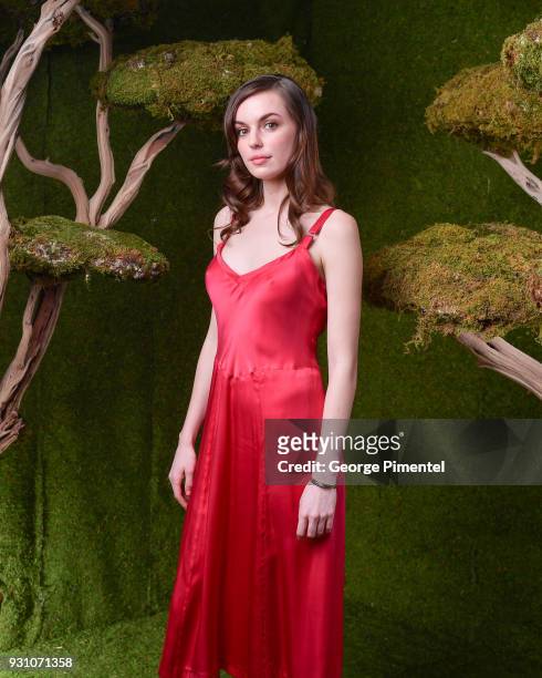 Michelle Mylett poses in the 2018 Canadian Screen Awards Broadcast Gala - Portrait Studio at Sony Centre for the Performing Arts on March 11, 2018 in...