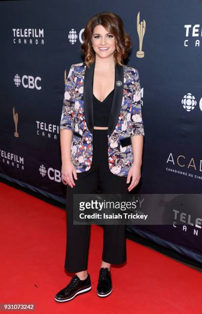 Elise Bauman arrives at the 2018 Canadian Screen Awards at the Sony Centre for the Performing Arts on March 11, 2018 in Toronto, Canada.
