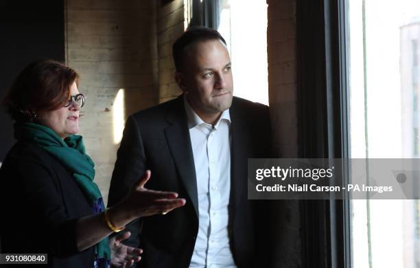 Dealey Plaza Museum CEO Nicola Longford gives Taoiseach Leo Varadkar a tour of the 7th floor of the Dallas County Administration Building in Dealey...