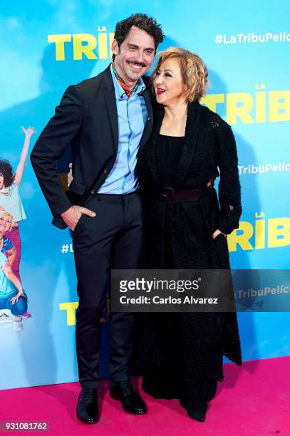 Paco Leon and Carmen Machi attend 'La Tribu' premiere at the Capitol cinema on March 12, 2018 in Madrid, Spain.