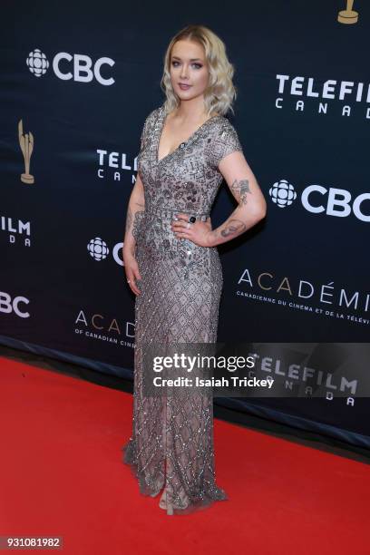 Allie MacDonald arrives at the 2018 Canadian Screen Awards at the Sony Centre for the Performing Arts on March 11, 2018 in Toronto, Canada.