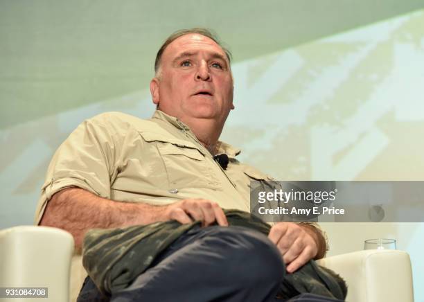 Chef Jose Andres speaks onstage at Changing the World Through Food during SXSW at Austin Convention Center on March 12, 2018 in Austin, Texas.