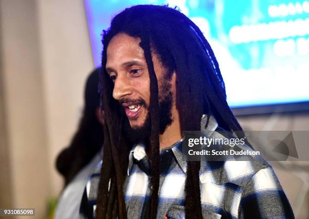 Singer Julian Marley attends the press conference for the upcoming KAYA FEST at Sunset Marquis Hotel & Villas on March 12, 2018 in West Hollywood,...