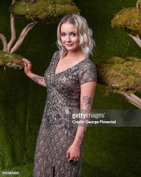 Allie MacDonald poses in the 2018 Canadian Screen Awards Broadcast Gala - Portrait Studio at Sony Centre for the Performing Arts on March 11, 2018 in...