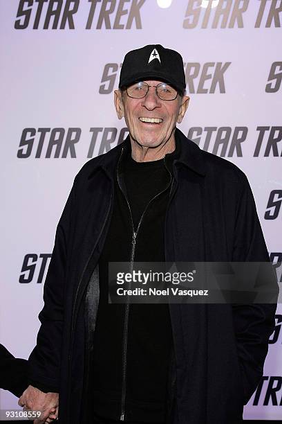 Leonard Nimoy attends the "Star Trek" DVD and Blu-Ray release party at the Griffith Observatory on November 16, 2009 in Los Angeles, California.