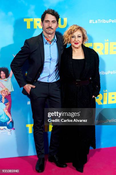 Paco Leon and Carmen Machi attend 'La Tribu' premiere at the Capitol cinema on March 12, 2018 in Madrid, Spain.