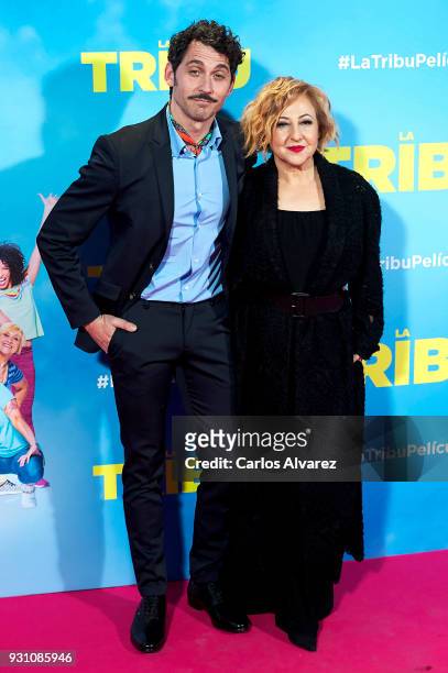 Paco Leon and Carmen Machi attend 'La Tribu' premiere at the Capitol cinema on March 12, 2018 in Madrid, Spain.