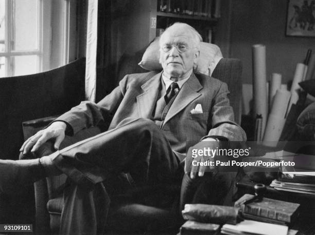 Swiss psychiatrist Carl Gustav Jung , the founder of analytical psychology, 1960.