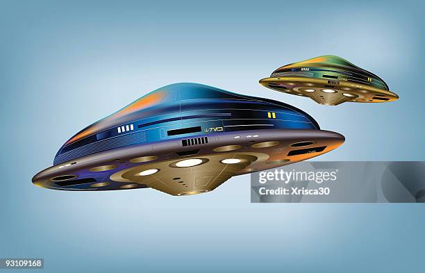 alien spaceship - ufo stock illustrations