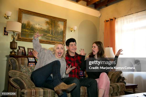 The cast of Walt Disney Television via Getty Images's "Roseanne" attends SXSW in Austin, TX. LECY GORANSON, MICHAEL FISHMAN, EMMA KENNEY