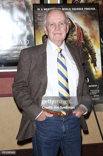 Writer Cormac McCarthy attends the premiere of "The Road" at Clearview Chelsea Cinemas on November 16, 2009 in New York City.