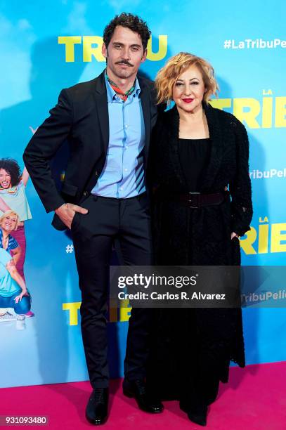 Paco Leon and Carmen Machi attend 'La Tribu' premiere at the Capitol cinema on March 12, 2018 in Madrid, Spain.