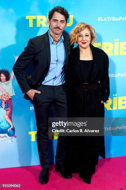 Paco Leon and Carmen Machi attend 'La Tribu' premiere at the Capitol cinema on March 12, 2018 in Madrid, Spain.