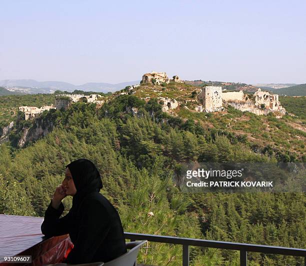 View of the Citadel of Salah ad-Din on August 28, 2008 near Latakia, northern Syria. A great deal of conservation work for the mosque and palace of...