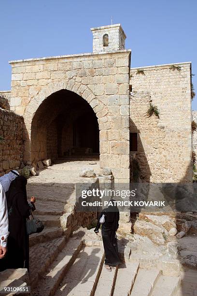 Photo taken inside the Citadel of Salah ad-Din near Latakia, northern Syria, on August 28, 2008. A great deal of conservation work for the mosque and...