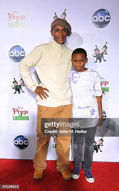 Actor Tommy Davidson and Isaiah Davidson attend the "Prep & Landing Premiere" hosted by the Disney ABC Television Group at the El Capitan Theatre on...