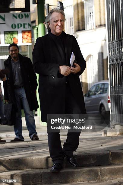 Alan Rickman attends a Memorial Service Held For Sir John Mortimer at Southwark Cathedral on November 17, 2009 in London, England.