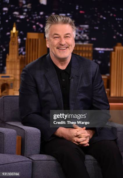 Alec Baldwin Visits "The Tonight Show Starring Jimmy Fallon" at Rockefeller Center on March 12, 2018 in New York City.