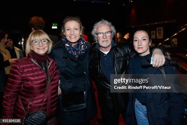 Alexandra Lamy and her sister Audrey Lamy with their parents Michel Lamy and Michele Lamy attend "Les Monologues du Vagin - The Vagina Monologues"...