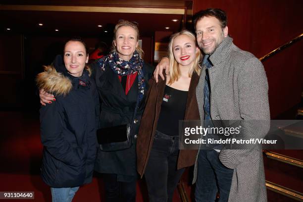 Audrey Lamy, Alexandra Lamy, her Daughter Chloe Jouannet and Michele Lamy attend "Les Monologues du Vagin" during 'Paroles Citoyennes, 10 shows to...